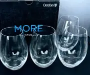 Orrefors More Stemless Wine Glass, Set of 4 Glasses in a box.