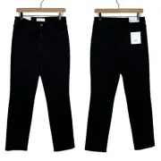 Vervet 31 NWT Skeeter Stretch Boyfriend Black Distressed High Rise Straight Jean