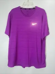 Nike Men's Dri-FIT Miler Short-Sleeve Running Top NWT Purple XL
