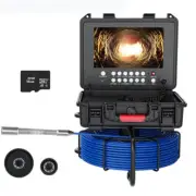 9" Screen DVR 16G MeterCounter Sewer Drain Pipe Inspection Camera 17MM Endoscope