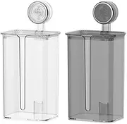 2 Pack Plastic Tissue Box Cover with Lid, Clear Tissue Wipes Dispenser, Kitchen Wipes Storage Box, No Punching Wall-Mounted Tissue Holder, Refillable Wipes Container Box for Home Office Bathroom