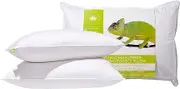 Canadian Down & Feather Co. - 2 Pack Firm Support Hutterite Down Perfect Pillow King Size - 400 TC Shell 100% Cotton - Made in Canada