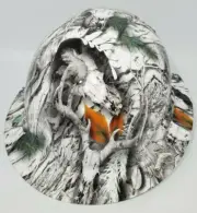 New Full Brim Hard Hat Custom Hydro Dipped SNOW BUCK CAMO. Free Shipping!