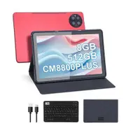 10.1 inch Tablet,8GB+512GB Tablet PC with Android 13,Dual SIM,5G LTE 1280x800 IPS HD Touch Screen,CM8800 Plus(Red)