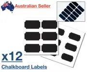 x 12 Chalkboard Labels Multi-Purpose White Marker Black Jar Rustic Self Adhesive