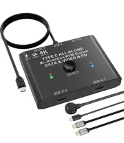 KCEVE Bidirectional USB TypeC All In One KVM SWITCH New - 8k60Hz 4K@120Hz 10Gbps