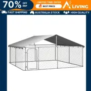 Outdoor Dog Kennel with Roof Large Pet Shelter 300x300x150 cm Backyard Enc 71501
