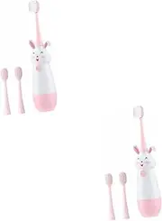 Minkissy 2 Sets Sonic Vibrates Electric Toothbrush for Boys and Girls Soft Bristles 3 Replacement Heads Boys and Girls Toothbrush Electric