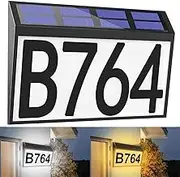 House Numbers, Solar Powered LED Address Plaques Luminous Digital Lights for House and Yard, Included 3 Sets Numbers & 26 Letters