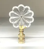 Crystal Finials Large Flower Shape Beautiful Clear Crystal Lamp Finial
