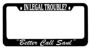 Black plastic License Plate Frame In Legal Trouble? "Better Call Saul" Auto 955
