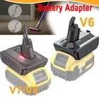 Adapter For Dewalt 18V 20V Li-ion Battery Convert to for Dyson V6/V7/V8 Vacuum