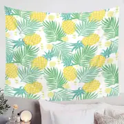 Tropical Mood Pineapple and Leaves Tapestry