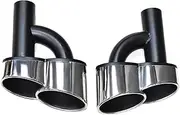 Exhaust Tip Compatible For Audi A4 A5 A6 A7 Exhaust Pipe Changed WALD Bumper S Body Kit 304 Stainless Steel Muffler Tip Silver Tailpipe Tip
