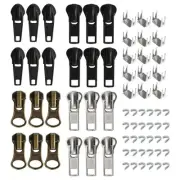 24 Pcs #5#7 Zipper Sliders Replacement Zipper Pull Repair Kit Includes top an...