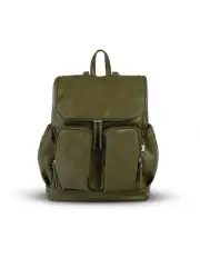 [OiOi] Signature Vegan Leather Nappy Backpack in Olive