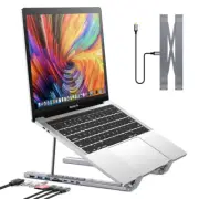 USB C Laptop Docking Station Stand, USB C Dock Tablet Stand, 7 in 1 USB C Hub wi