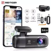 REDTIGER Dash Cam 4K Front and Rear Dash Camera WiFi GPS with Hardwire Kit