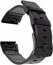 [MGTCAR] Leather Watchband Strap for Garmin Fenix 5X/5S plus/6/6X pro/3 HR Smart Watch Bracelet Wristband Quick Release Accessories