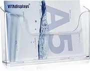 VITAdisplays DIN A5 table brochure stand as a flyer stand in landscape format, transparent flyer holder and stable table brochure holder, 1 piece