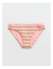 [Aerie] Shine Rib Full Coverage Bikini Bottom in Shell Pink