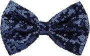 [Neptniopllab] Navy Blue Bow Tie for Men Shiny Sequin Bow Tie Sparkling Pre-Tied Bowtie Glitter Christmas Birthday Party Fancy Dress, Navy Blue