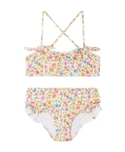 Broken flower two-piece swimsuit 4Y Nude