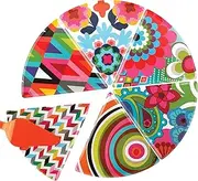 French Bull Melamine Assorted Plates-6 Piece Set -Melamine Dinnerware-Platter, Serving, Party, Platter, Dish (8" Dessert Plates, Assorted)