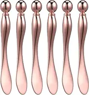 Ciieeo 6 Pcs Metal Eye Cream Applicator Eye Roller Massager Tool Eye Cream Applicator Wand Stick Facial Massager for Reducing Puffiness Wrinkle