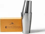 Stainless Steel Boston Shaker: 2-piece Set: 18oz Unweighted & 28oz Weighted Professional Bartender Cocktail Shaker