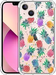for iPhone 13 Mini, iPhone 13 Mini Clear Case - Pineapple Watercolored design Printed Slim Fit Flexible Shockproof Clear Designer Back Case/Cover for iPhone 13 Mini only.