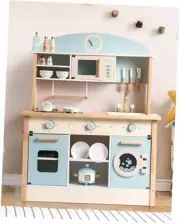 Wooden Kitchen for Kids Play Kitchen, Toy Kitchen Set for Kids Kitchen Blue