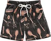 [RPLIFE] Swim Boy Shorts, Swim Trunks Toddler 2t, Rose Gold Scissors Hair Comb Black