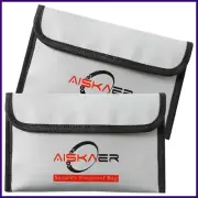 2PACK 8"x 5" Fireproof Money Bag, Small Fireproof Bag Fireproof Wallet Bag, Non