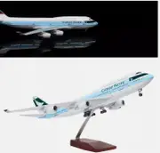1:160 Cathay Pacific B747 Plane Model / LED Light & Wheel Boeing Aircraft Model