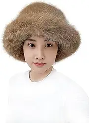 [Lina & Lily] Women's Winter Bucket Hat Faux Fur Fluffy