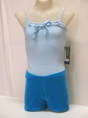 Dance, Gymnastic or Exercise Shorts, Aqua Stretch Velvet, Childrens' Sizes, New