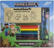 Minecraft Wooden Pencil Box Set, Multicolor