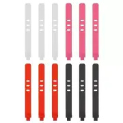 12 Pack Reusable Cable Zip 3 Hole Tie (Black,White,Pink,Red)