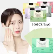 100Pc Face Oil Blotting Paper Protable Face Wipes Facial Cleanser Oil Control ^
