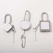 [SCCFMM] 15 Set Sublimation Blank Safety Locks Chest Padlock Mini Locker Small Jewelry Boxes Locker Sublimation Lock Diary Lock Backpack Lock Mini Padlock with Key Bag Lock Metal for DIY Heat Transfer Print