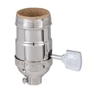 B&P Lamp Solid Brass 3-Way Turn Knob Flat Key Lamp Sockets
