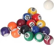 Mini Billiard Ball,25mm Mini Billiard Ball Complete 16 Balls Set American Style Resin Pool Table Balls Accessories Children's Toys, Tabletop Interactive Toys