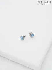 Ted Baker Silver/Blue SOLETIA: Solitaire Sparkle Crystal Stud Earrings (E76493) | $81