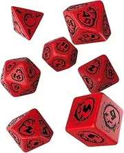 Q Workshop Red and Black Dragon Dice (7) Dice