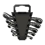 5pcs Metric Ring Wrenches Ratchet Spanner Set with Black Rack
