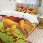 v252 Winnie The Pooh 3-Piece Twin Bed Set - Includes 1 Single Comforter And 2 Pillowcases Bedding - Fade Resistant Microfiber - Winnie The Pooh io252