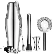 8 Pcs Cocktail Shaker Set Professional Bar Gifts Bartender Kit with 18oz, 28o...