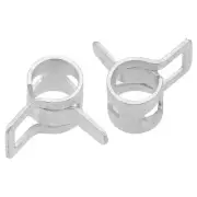 Steel Band Clamp 7mm Hose Tube Spring Clips Clamp Silver Manganese Steel 20Pcs