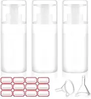 Acetone Pump Dispenser Push Down Pump Dispenser Lockable Alcohol Dispenser Bottle 3 Packs 100ml One-Touch Pump Dispenser For Alcohol,Acetone,Nail Polish remover & Makeup Remover, Toner ect by Jiulory